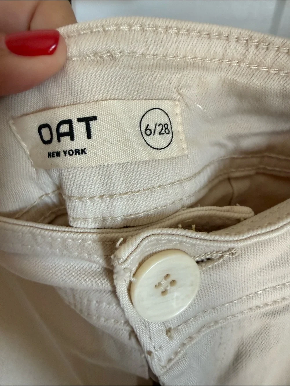 Oat New York High-Rise Wide Leg Ankle Jeans in Beige size 28. Like new.
